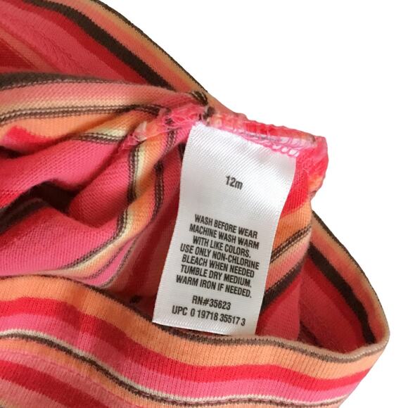 Carter's Short Sleeve Striped Top Genuine Kids from Oshkosh Jeans Girls 12M - Picture 6 of 11